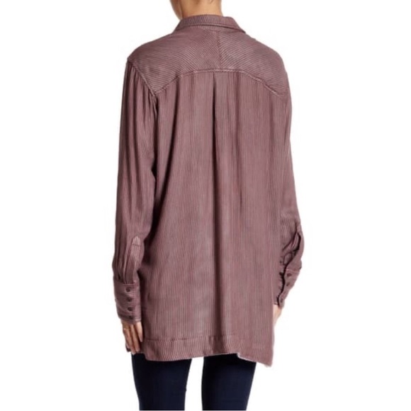 Free People On The Road Stripe Tunic Cranberry Combo Medium OB476015 - Picture 6 of 7